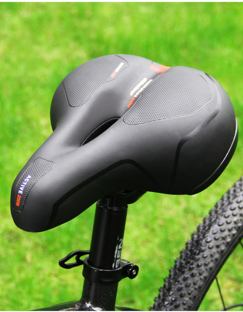 Hot Sale Deep Dent Reflective Stripes Comfortable Thickened Bike Saddle Soft Waterproof Breathable Bicycle Spring Seat