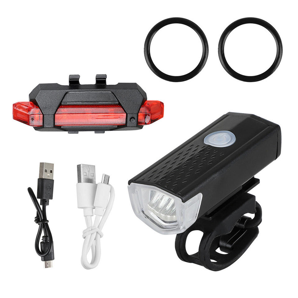 Bike Front Tail Light Usb Charging Waterproof Headlight Bicycle Light Set