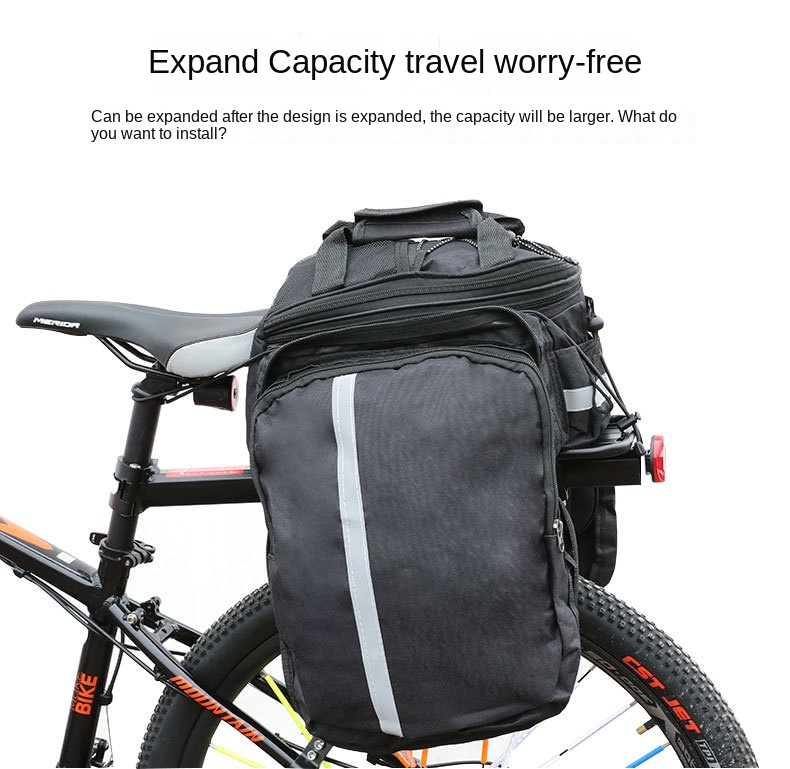 Multifunctional Foldable Large Waterproof Travel Mountain Bicycle Rear Seat Trunk Bike Saddle Handle Bag