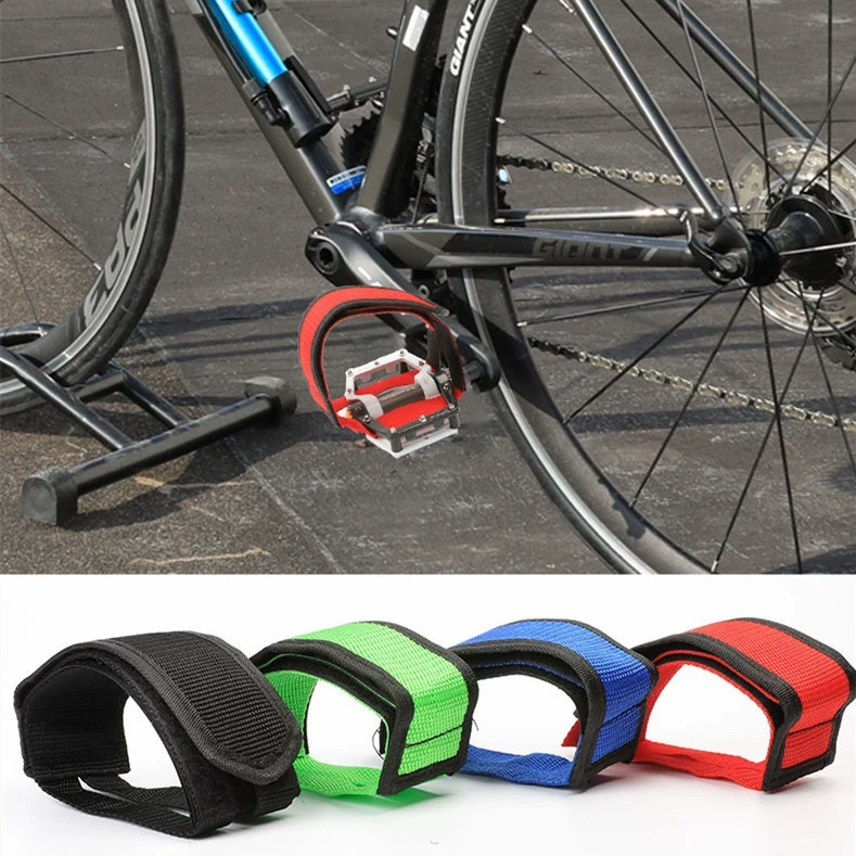 Fixed Bmx Bicycle Nylon Anti-slip Straps Pedals Cycling Toe Clips Bike Pedals Exercise Bike Pedal Straps With Magic Buckle