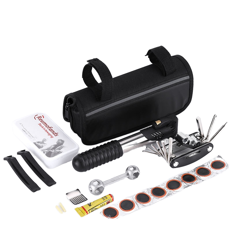 Multi-function Bicycle Repair Tools Kit Bike Flat Tire Repair Kit 16 in 1 Hand Tools Allen Wrench Spanner Socket Bag