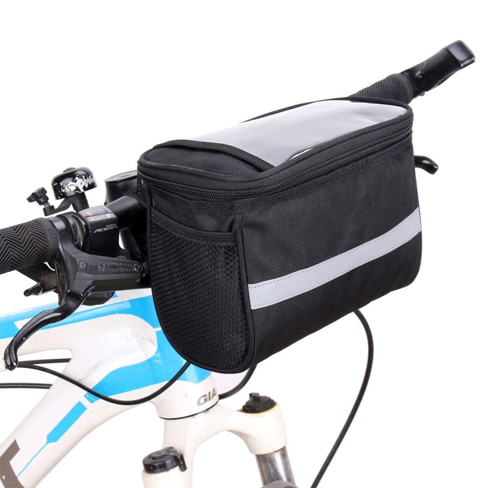 Versatile Polyester Bicycle Bag with Zipper Closure and Simple Foldable Design for Road and Mountain Bikes