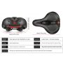 Hot Sale Deep Dent Reflective Stripes Comfortable Thickened Bike Saddle Soft Waterproof Breathable Bicycle Spring Seat