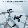 Bike Adjustable Seat Saddle Bicycle Saddle Seat Front Mounted Child Bicycle Seat with Handlebars and Foot Pedals 