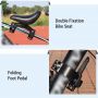 Bike Adjustable Seat Saddle Bicycle Saddle Seat Front Mounted Child Bicycle Seat with Handlebars and Foot Pedals 