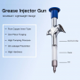 Durable Aluminum Bicycle Grease Gun with Silver Plastic Handle 18cm 63g for MTB Bike Repair and Maintenance