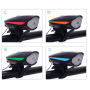 USB Rechargeable Front Headlight Bicycle Flashlights Road Bike Front Light Accessories Loud Horn Alarm Bell for Outdoor Warning